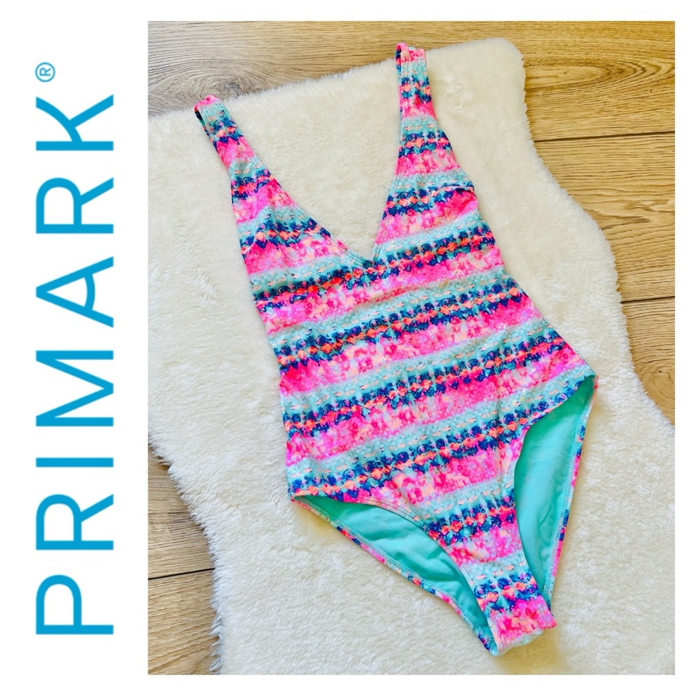 PRIMARK Pink Teal One Piece Bathing Suit Size 6